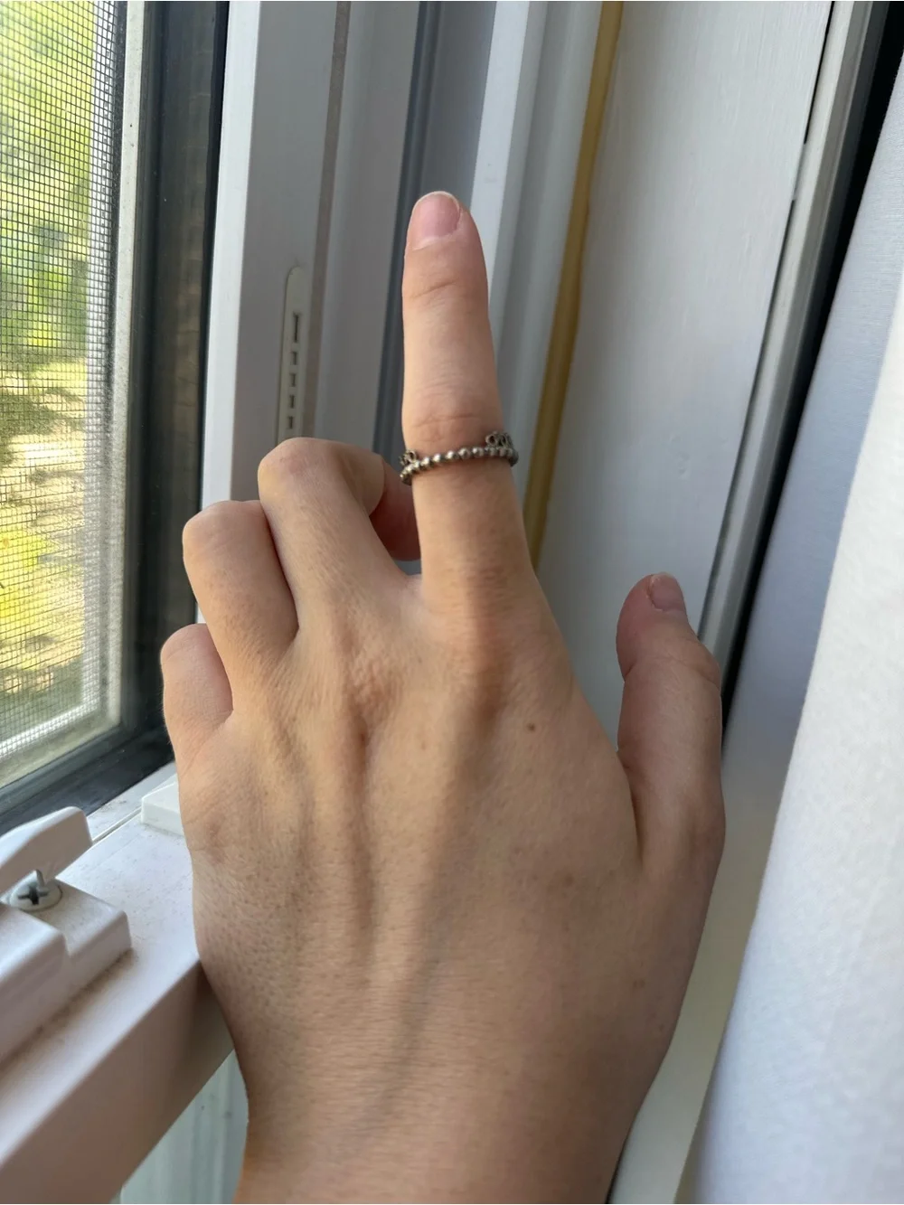 Pandora  Size 7 Sterling Silver Heart Tiara Princess Ring